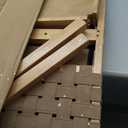 Nathan James Cohen Mid-Century Modern Leather Bar Stool, Counter Height Chair in Solid Wood Frame with Footrest and Woven Leather Back for Kitchen, Natural Brown, 1 count, Barstool - 24"