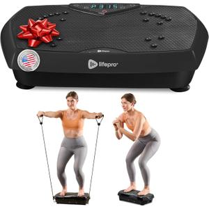 Lifepro Vibration Plate Exercise Machine with Magnetic Acupoints - Full Body Vibration Platform for Beginners and Recovery - Ideal Lymphatic Drainage Massager for Muscle Toning and Overall Fitness (Compact Black)
