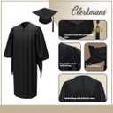 CLERKMANS Unisex Deluxe Masters Graduation Gown, Cap & Tassel with Year Date Package (Black) 51