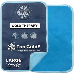 Pelegon Ice Packs for Injuries Reusable L (8" x 12") Ice Pack for Knee, Reusable Gel Ice Pack for Back, Large Flexible Cold Pack for Shoulder, Hip & Neck, Soft Fabric Side, Leakproof Design - 2 Pack