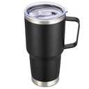 Cool Yoleb 30 oz Tumbler with Handle and Lid, Stainless Steel Tumblers Double Wall Vacuum Insulated Travel Mug Leak Proof Cup Keep Drinks Cold and Hot Black, 1 Pack