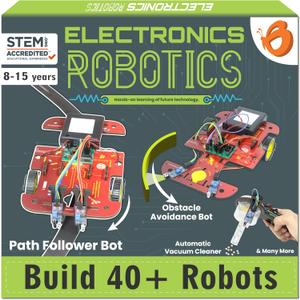 ButterflyEdufields 40in1 STEM Robotics Kits for Kids 8-12 Years | DIY Robots Projects for Kids with Electronics Board & Sensors | Best Educational Homeschooling Gift for 8 10 12 Years | 100+ Parts