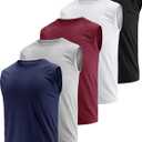 Men's Dry Fit Moisture Wicking 3 & 5 Pack Tech Quick Dry Sleeveless Shirts Mesh Crew Active Athletic Tank Tops (Black, XL)