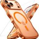 for iPhone 17 Pro Max Case: [Cute Wave Frame][Fit for MagSafe] Military Drop Shockproof Protection, Camera Protective Glossy Slim Magnetic Wavy Phone Cover for Women Girls 6.9'', Clear/Yellow