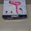 Conair Hair Dryer with Retractable Cord, 1875W Blow Dryer, 3 Heat Settings, 2 Speeds, Blow Dryer with Diffuser and Concentrator Attachments, Ionic + Tourmaline Technology, Pink