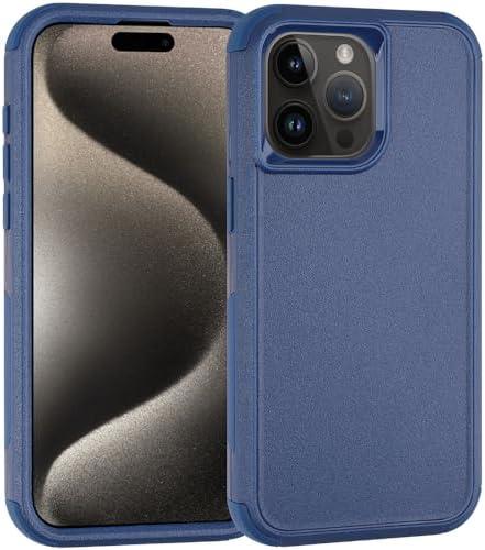 Co-Goldguard for iPhone 15 Pro Case, [Shockproof][Drop-Proof][Heavy Duty Protection] Phone Case Cover, 3 in 1 Phone Case for iPhone 15 Pro 6.1 inch (Seablue)