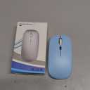 WREANU Wireless Bluetooth Mouse Rechargeable Laptop Mice with LED Lights Silent Slim Use(BT5.2 and 2.4G Portable USB) Dual Mode Computer Mouse for Laptop/iPad/Tablet/Apple/Computer/Mac (Blue)