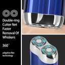 Mini Electric Shaver for Men Women, Pocket Dual Head Shaver, Rechargeable Waterproof Compact Travel Electric Razor, USB Close Battery Portable Razor for car, Travel, Office, Home use (Blue)