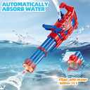 Gatling Electric Water Gun, 1500cc Squirt Water Pistol Toy Powerful Water Blaster 50-55 Feet Range, Automatic Super Water Soaker for Kids Summer Outdoor Swimming Pool Beach Party,Red