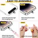 2 x SS Cell Phone Lanyard, Adjustable Phone Lanyard Crossbody Neck Strap & Phone Wrist Strap with 2 Phone Tether Patches for Most Smartphones, Light Pink