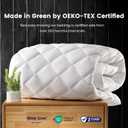 SLEEP ZONE Cooling Mattress Pad King Non Slip, Breathable Bed Cover with Down Alternative Filling Mattress Protector, Easy Washable (White, King, 78x80)
