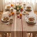 Artoid Mode Caramel Farmhouse Woven Table Runner, Seasonal Holiday Rustic Kitchen Dining Table Decoration for Home Party Decor 12x90 Inch