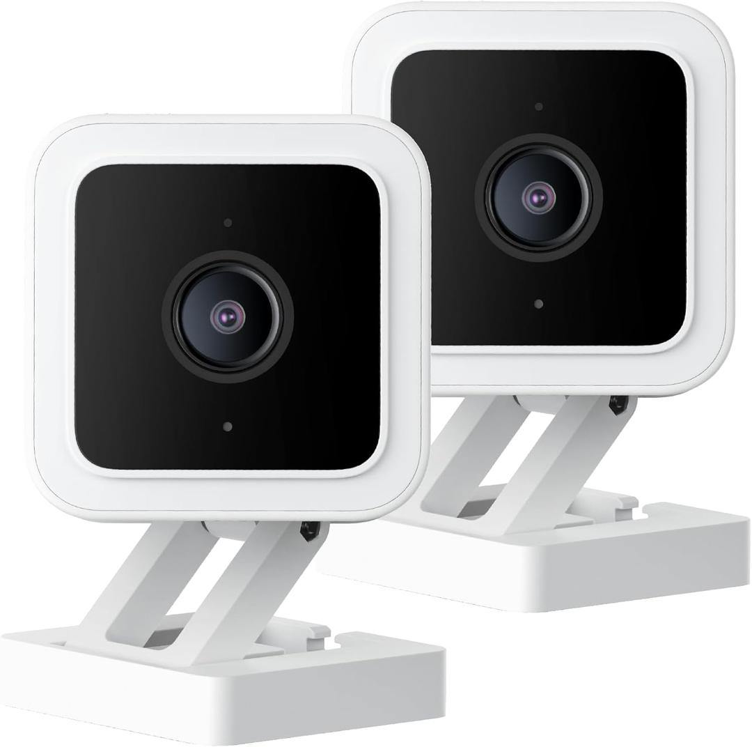 Wyze Cam v3 with Color Night Vision, Wired 1080p HD Indoor/Outdoor Security Camera, 2-Way Audio, Works with Alexa, Google Assistant, and IFTTT, 2-Pack (White)