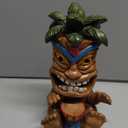 Outdoor Tiki Statue Decoration-Solar Power Light Tiki Garden Statues-Tiki Bar Decor Totem Pole Waterproof Figurines for Garden,Patio,Balcony,Yard,Lawn Ornament,10.43 Inch Tall