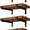 EZYDECOR 8 Packs Heavy Duty Shelf Brackets Wall Mounted Industrial Metal Shelving Support with Lip for DIY Open Shelving (Black) 12"