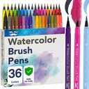 Mr. Pen- Watercolor Brush Pens, 36 Pack, Watercolor Pens Set, Non-Toxic, Easily Blendable, Smooth, Professional Art Supplies, Watercolor Markers for Pros & Beginners, Ideal for Coloring, Calligraphy