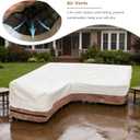 Okcool Outdoor Sectional Cover,V Shaped Patio Furniture Covers for 5-Seater Outdoor Sectional Furniture Couch 85"(85''L) x 33.5''D x 31''H, Beige & Brown