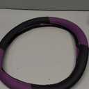 Leather Car Steering Wheel Cover, Non-Slip Car Wheel Cover Protector Breathable Microfiber Leather Universal Fit for Most Cars (Purple-2)