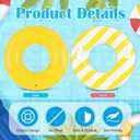 2PCS 37" Inflatable Pool Floats for Adult Striped Swim Ring Pool Floaties Inflatable Swimming Pool Raft Party Water Summer Beach Lounger Float Party Supplies