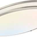 DAKASON 32In Oval LED Flush Mount Light for Kitchen/Living Room, 50W Large LED Ceiling Light Fixture, 3500K/4000K/5000K Adjustable, Dimmable for Dining Room/Bedroom (Brushed Nickel)
