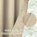 BGment Beige Blackout Curtains 45 Inches Long 2 Panels for Bedroom - Short Thermal Insulated Drapes with Rod Pocket Room Darkening Privacy for Kitchen Bathroom Window, 42 x 45 Inch