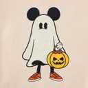 Toddler Baby Boy Halloween Sweatshirt Pumpkin Ghost Shirt Long Sleeve Spooky Season Crewneck Pullover Fall Tops (Beige)