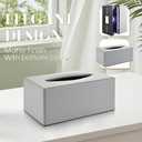 Y-in Hand Tissue Box Cover, Rectangular Facial Tissue Holder with Bottom, Decorative Storage Box for Bathroom Vanity, Toilet Tank, Car, Dressers, Night Stand, Rv, Parlors and Offices - Grey