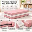 Nap Mats for Preschool，Nap Mat for Toddlers Girls Boys, Pink (52"x20.5"x2")