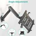 WALI Laptop Wall Mount, Single Monitor Arm for 17" Notebook and Up to 32" Screen, Full Motion Adjustable Monitor Wall Mount with Laptop Tray, VESA 75x75/100x100, Up to 15.4-22 Lbs (GSWM001LP), Black