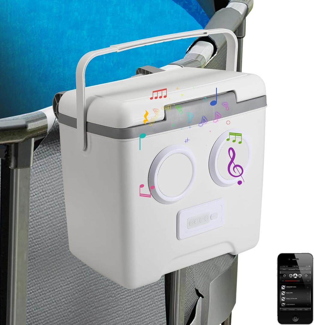 13.74 Qt Pool Cooler with Bluetooth Speaker, Play Music Loudly, Designed for Above Ground Pools, Cans Keep Cold for 1-3 Days, Poolside Ice Chest Accessories, Suitable for Poolside & Outdoor Parties