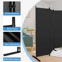MAYOLIAH 10-Panel Black Room Divider 6ft Tall Indoor Folding Privacy Screen