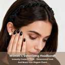 3 Pack Vintage High Cranium Artificial Pearl Hairbands for Women Girls, Elegant Beaded Non-Slip Headbands with Teeth, Hair Accessories for Wedding, Party, Daily Wear