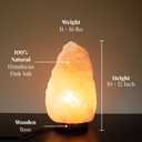 POHS 1012 Inch Tall, 1115 lbs Extra Large Himalayan Pink Salt Lamp | 100% Authentic Natural Hand-Carved Crystal Rock Salt Lamp with Wooden Base, Dimmable Cord & Bulb Replacement Included