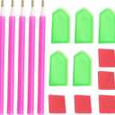 FLYSONG 15 PCS Diamond Painting Tools with Drill Pen Grip and Tray,5D Diamond Painting Accessories and Tools for Kids Adults (Green)