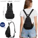 Small Crossbody Bag Casual Sling Bag for Men, Convertible Backpack, 3-in-1 Anti-Theft Shoulder Bag Trendy Daypack for Travel, Black