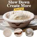 12 Inch Large Cotton Rope Banneton Bread Proofing Basket Set, 2 Pack Round Sourdough Bread Baking Supplies with Liners & Covers for Artisan Bread Baking