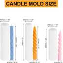 PATIKIL 3Pack Taper Candle Making Mold, 3D Spiral Taper Candle Mold Long Twisted Silicone Candle Mold Taper Candle Moulds for Candle Making Table Home Decor