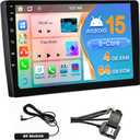 8 Core 4+64GB Android Car Stereo Double Din Wireless Carplay Android Auto, [Support SIM Card] 9 Inch Touch Screen Car Radio WiFi, GPS Bluetooth 5.0 AM/FM/RDS Mic Backup Camera EQ DSP