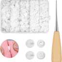 120 Sets T5 Plastic Snaps, White T5 Plastic Snaps for Fabric with Hook Awl, No-Sew Snap Buttons for Sewing Clothes, Diapers, DIY Handmade Crafts