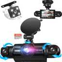 360 Degree View 4 Channel Dash Cam Front and Rear Inside Left Right, GEMEK Dash Camera for Cars FHD 1080P Free 256GB TF Card, Multi-Ch Dash Camera for Cars,Night Vision, 24H Parking Mode (3.25 inches)