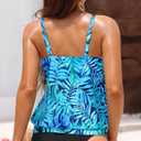 Yonique Womens Blouson Tankini Top No Bottom Loose Fit Swim Top Modest Tank Top (S)
