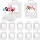 Nicunom 12 Pack Cake Pop Boxes, 18 Holes Cakes Pop Holder Cake Pops Packaging Boxes Gift Cakes Pop Stand Portable Lollipop Display Carriers for Wedding Birthday Baby Shower Party