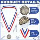 Quelay 100 Pcs 2'' Award Medals Bulk Gold Winner Medals with Neck Ribbons Metal Trophy Award Prize Gift for Tournaments, Competitions, Party, Kids and Adults