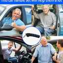 KOUNATSURI Car Handle Assist for Elderly - Car Door Handle for Elderly & Seniors & Handicap - Multifunction Car Armrest Portable Bar2Pack Blue and Strap