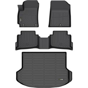 HAFIDI Floor Mats & Cargo Liner Set Fit for 2024 2025 2026 Kia Seltos,TPE All Weather Car Mats 2024 2025 2026 Seltos S, LX, EX, X-Line Automotive Floor Liners Custom Accessories - Black