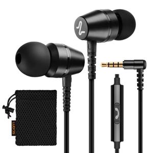 LUDOS OMNITONE Wired Earbuds in-Ear Headphones, Earphones with Microphone, 3.5 mm Jack Corded Ear Buds, Videoconference for iPhone, Samsung, Computer, Laptop, Kids, School Students