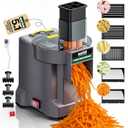 WantJoin 5 in 1 Electric Vegetable Chopper - Multifunctional Commercial Vegetable Dicer Food Fruit Processor Stainless Steel Blades for Slicing(2.5mm), Dicing(8/12mm), Chopping(2.5mm),Shredding