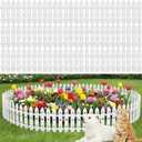 100 Pcs White Garden Fence Edging, 29.5ft Total Plastic Picket Fence Border for Flower Beds, 12 Inch Decorative Lawn Edging Landscape Guard for Yard Path Small Animal & Holiday Decor