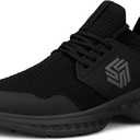 Giniros Mens Slip On Walking Shoes Non Slip Running Shoes Breathable Workout Shoes Lightweight Gym Sneakers All Black Size 12