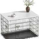 Piskyet Dog Crate Topper Wood Countertop for 48 42 36 30 24 inch Dog Cage, Dog Crate Cover,Dog Kennel Topper (Crate Not Include) (White, for 30 Inch Crate)